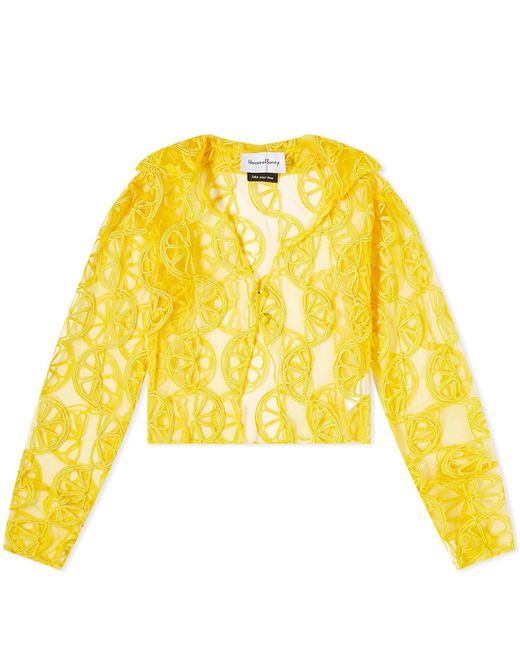 House Of Sunny Yellow Casa Limon Embroidered Shirt