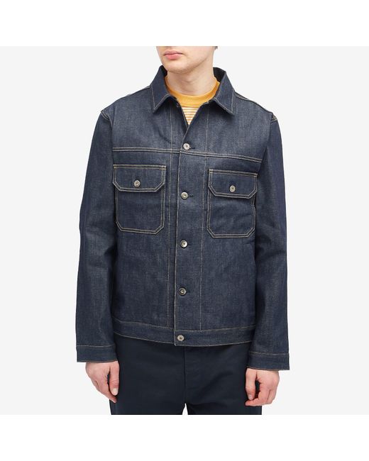 Universal Works Blue Denim Trucker Jacket for men