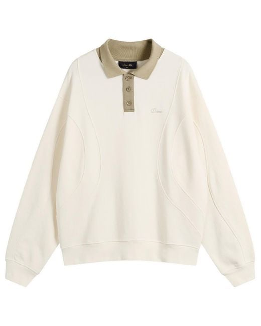 Dime White French Terry Rugby Shirt for men