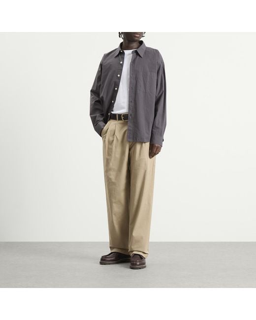 Norse Projects Natural Hestur Relaxed Twill Pleated Trousers for men