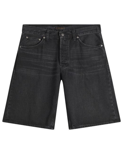 Nudie Jeans Black Zeb Denim Shorts for men