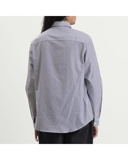 A.P.C. Blue New Greg Stripe Poplin Shirt for men