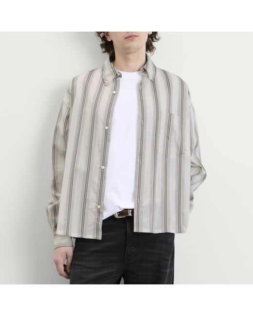 Won Hundred Gray Maza Stripe Shirt for men