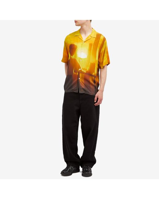 Pleasures Yellow Tokyo-3 Vacation Shirt for men