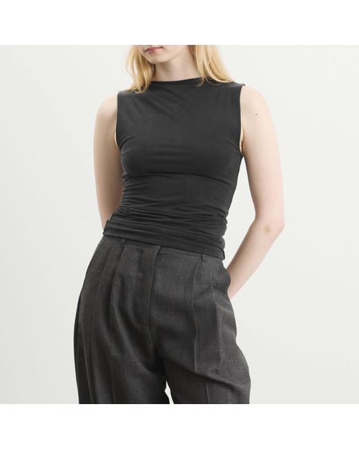 St. Agni Black Cupro Jersey Top