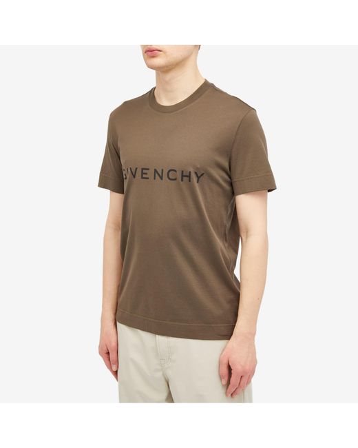 Givenchy Brown Archetype Logo T-Shirt for men