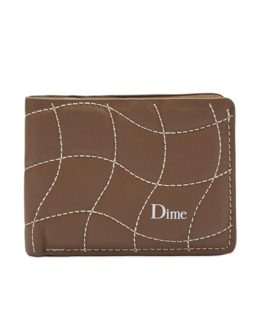 Dime Brown Quilted Leather Bifold Wallet for men
