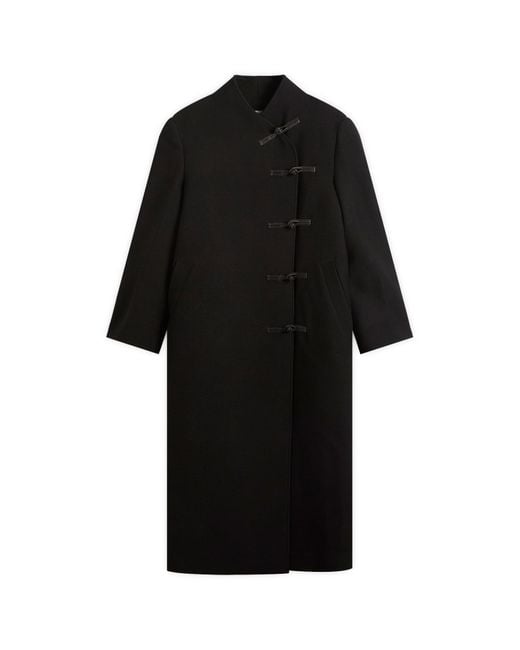 Rohe Black Mandarin Wool Coat