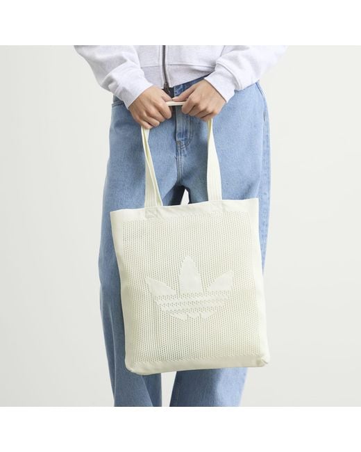 Adidas White Crochet Tote Bag