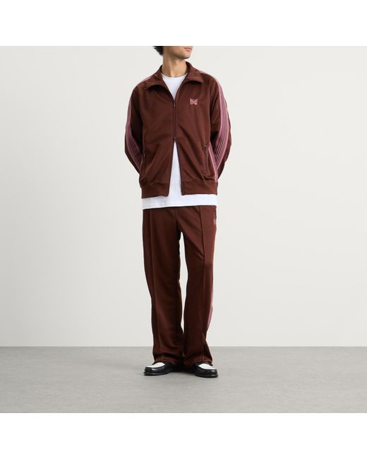 Needles Brown Poly Smooth Track Pants for men