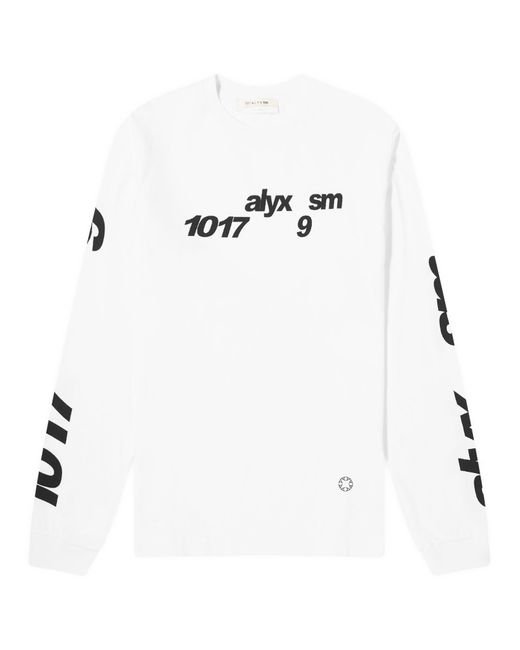 1017 ALYX 9SM White Long Sleeve Logo T-Shirt for men