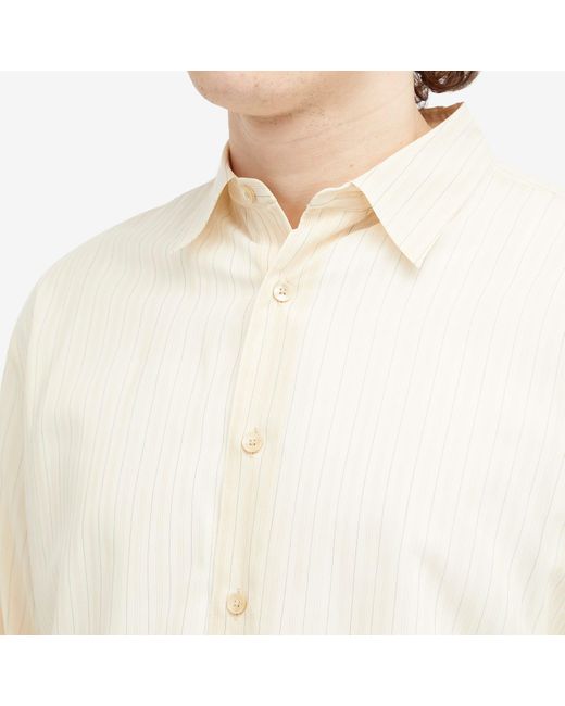 Auralee White Finx Stripe Shirt Light Stripe for men