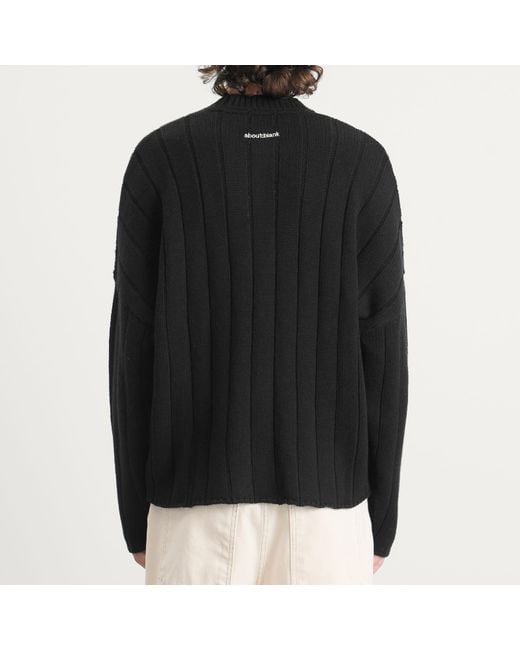 About Blank Black Large Rib Knit Crew for men