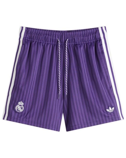 Adidas Purple Real Madrid Icon Shorts for men