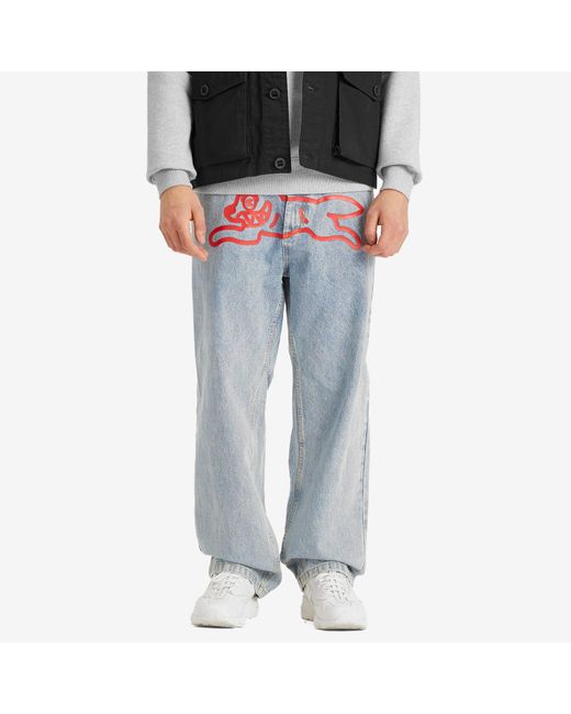 ICECREAM Blue Running Dog Double Scoop Denim Pant for men