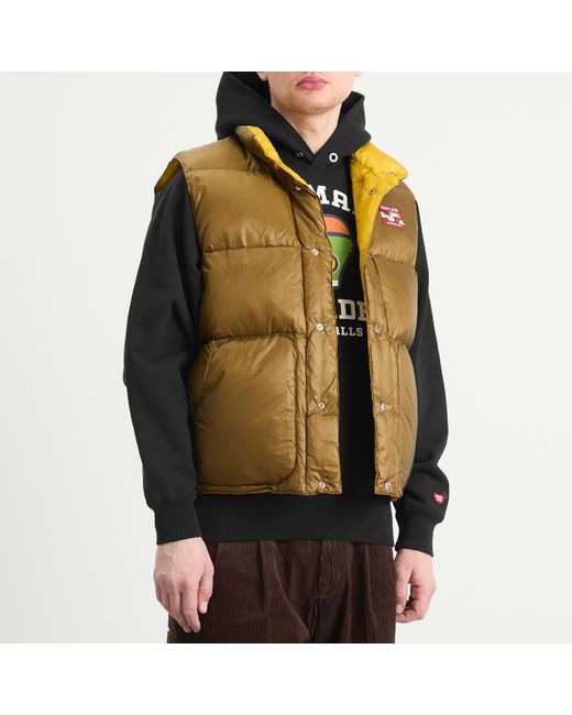 Human Made Brown Reversible Down Vest for men