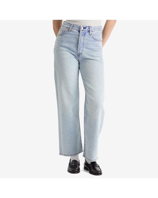 Levi's Blue Ribcage High Rise Straight Leg Jeans