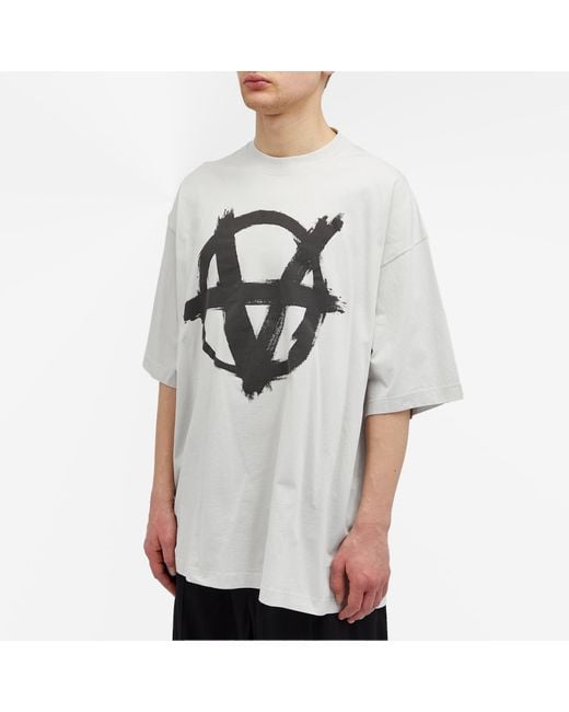 Vetements Gray Double Anarchy T-Shirt for men