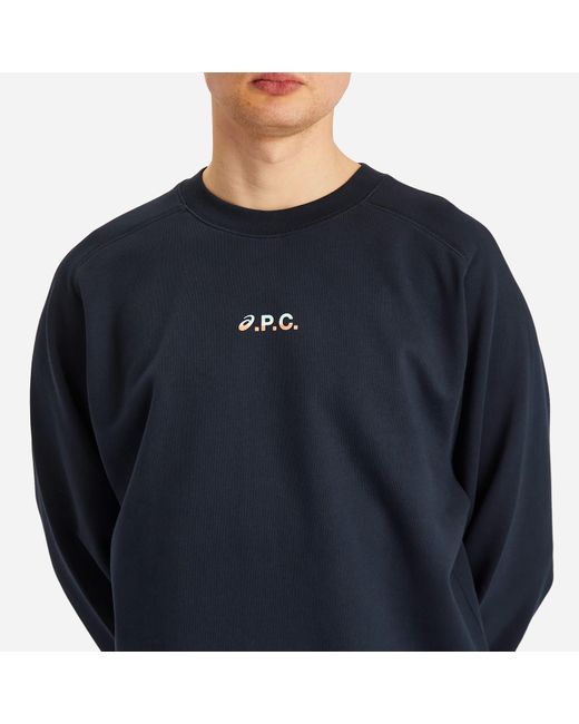 A.P.C. Blue X Asics Lake Crew Sweatshirt for men