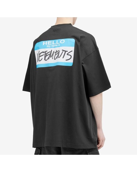 Vetements Black My Name Is T-Shirt for men