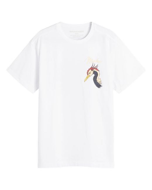 Maharishi White Year Of The Crane T-Shirt for men