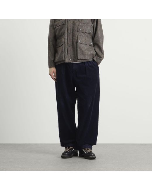 Engineered Garments Blue Corduroy Carlyle Trousers for men