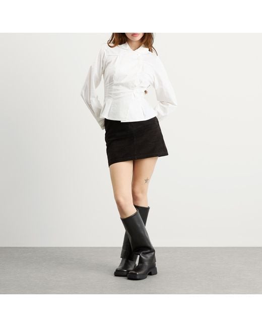 Peachy Den White Missy Long Sleeve Blouse