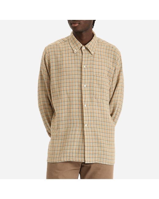 Beams Plus Natural Gunclub Mesh Button Down Shirt for men