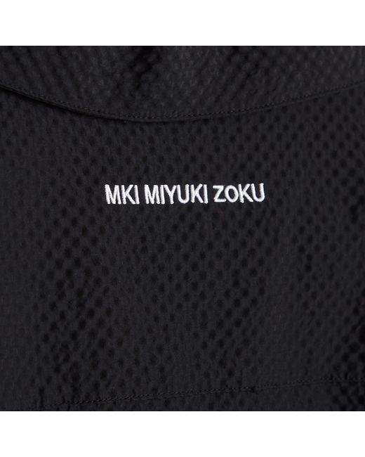 MKI Miyuki-Zoku Black Seersucker Vacation Shirt for men