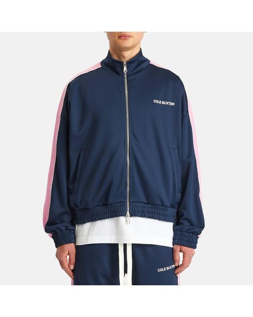 Cole Buxton Blue Contrast Tape Track Jacket for men