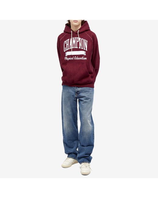 Champion Red College Logo Hoodie for men