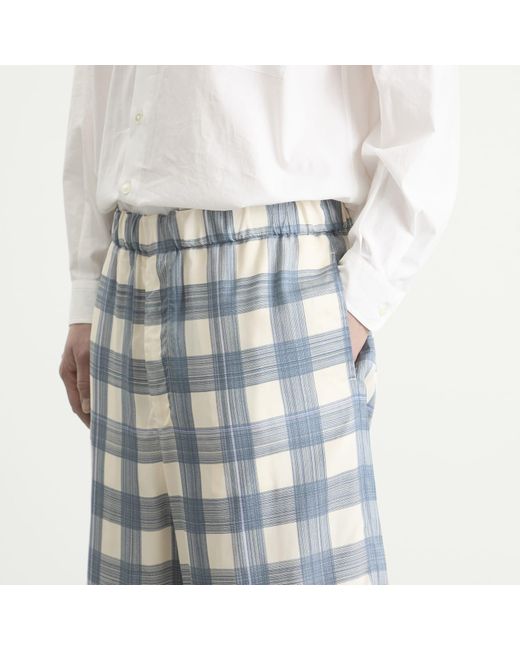 Jil Sander Blue Relaxed Fit Check Shorts for men
