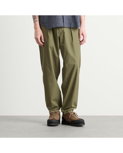 Universal Works Green Recycled Poly Tech Pleated Track Pant for men