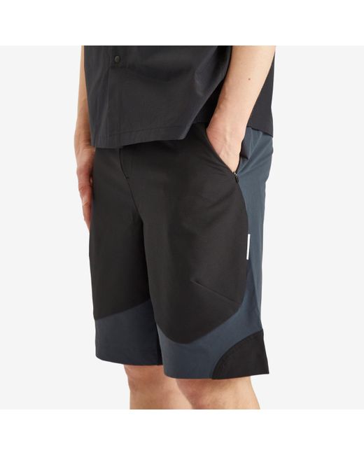 Purple Mountain Observatory Black Terrain Shorts for men