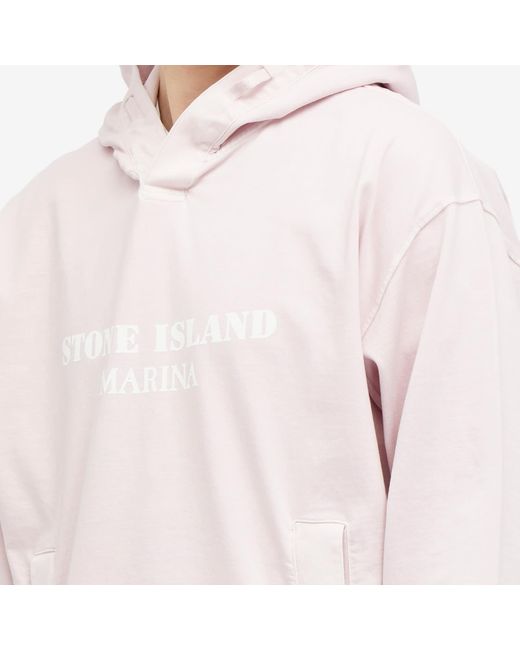 Stone Island Pink Marina Logo Hoodie for men