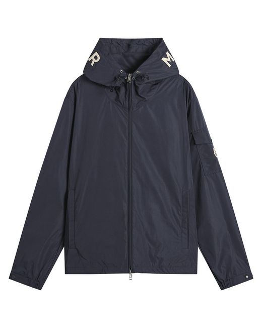 Moncler Blue Sassiere Light Weight Logo Hooded Jacket for men