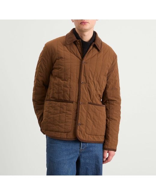 A.P.C. Brown Leone Technical Canvas Quilted Jacket for men