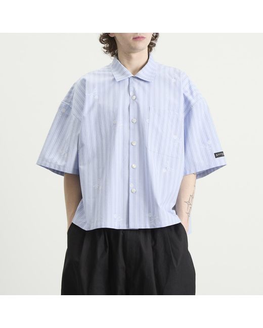 MASTERMIND WORLD Blue Loose Fit Multi Stripe Shirt for men
