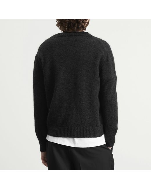Second/Layer Black Second Layer Vexed V-Neck for men