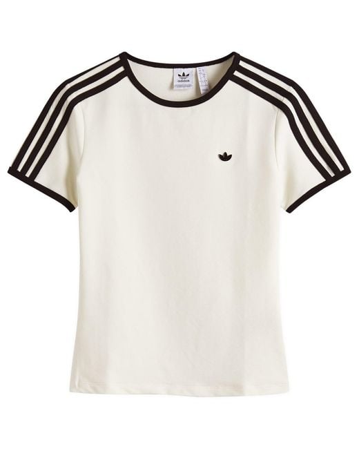 Adidas White 3 Stripe Cali T-Shirt