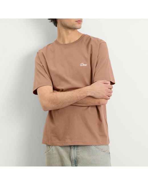 Dime Brown Cursive Logo T-Shirt for men