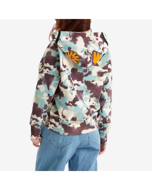 A Bathing Ape Blue Map Camo Shark Full Zip Hoodie