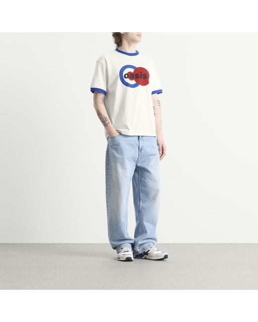 Pleasures Blue X Oasis 1996 Ringer Shirt for men