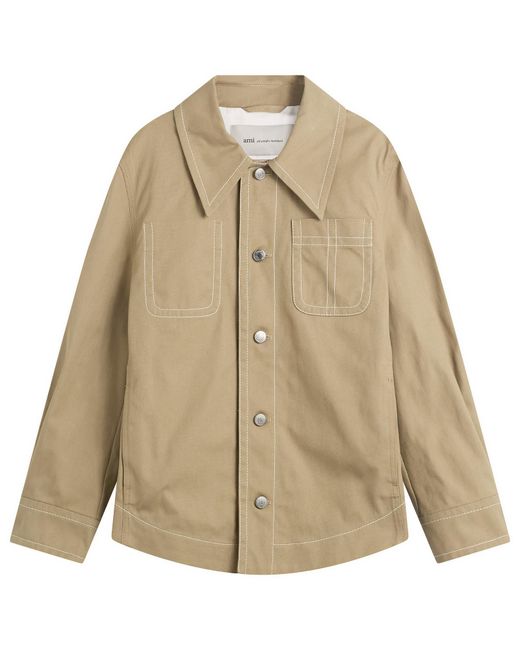 AMI Natural Worker Shirt Jacket for men