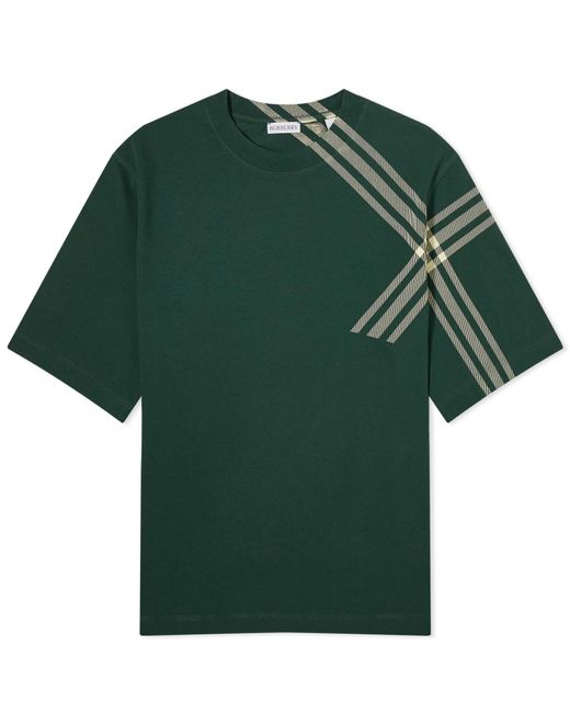 Burberry Green Sleeve Check T-Shirt for men