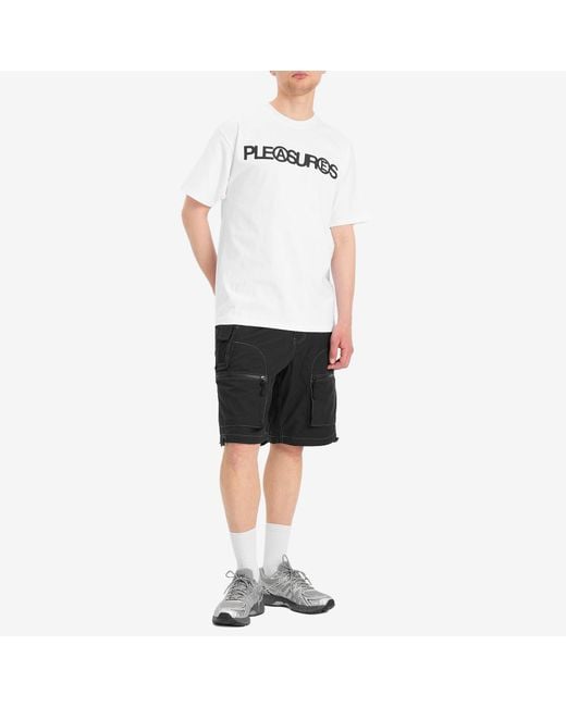 Pleasures Black Raider Cargo Shorts for men