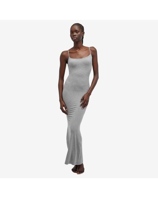 Skims Gray Soft Lounge Long Slip Dress