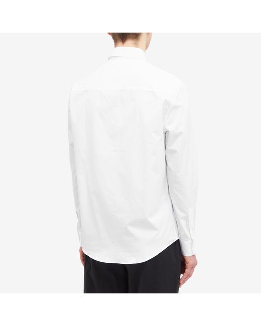 Maison Kitsuné White Bold Fox Head Patch Casual Shirt for men