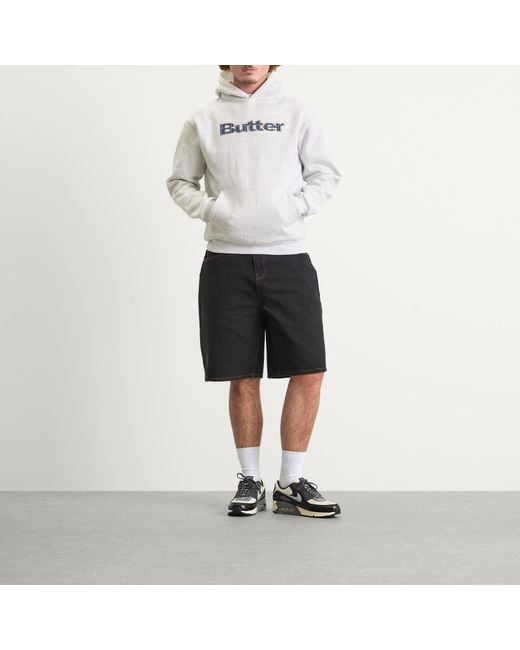 Butter Goods White Plaid Logo Applique Hoodie for men