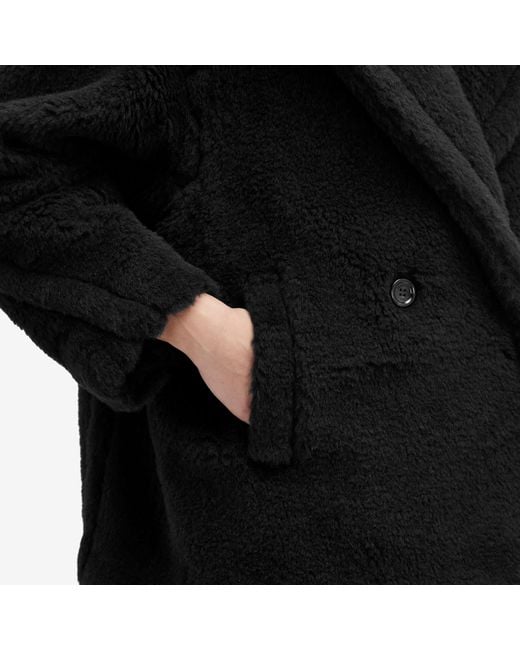 Max Mara Black Fuxia Oversized Fluffy Coat